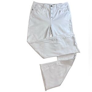 Seven high rise flare jeans white size 14